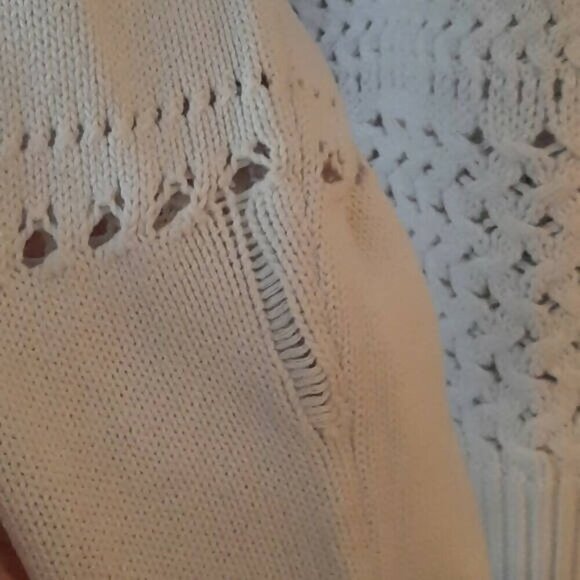 French Connection Long Sleeve Open Knit Sweater - /White - Picture 7 of 7